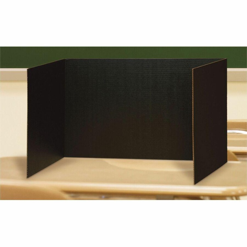 Pacon Privacy Boards - 48"W X 16"H - 4 Boards/Pack - Black