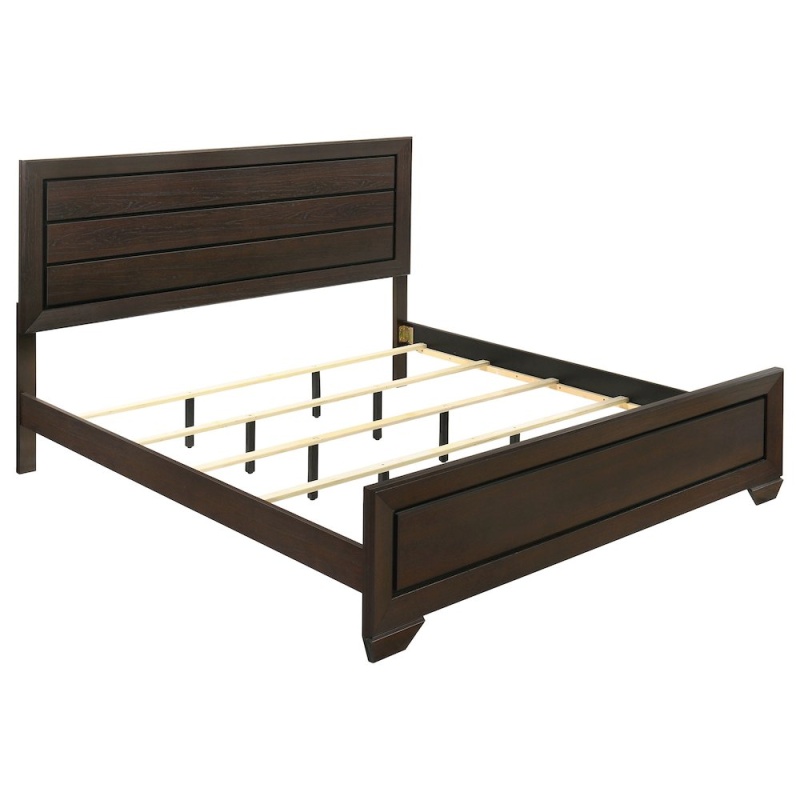 Kauffman Wood Eastern King Panel Bed in Dark Cocoa