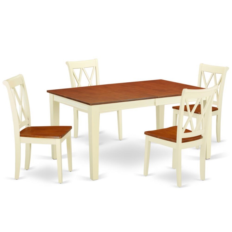 Dining Room Set Buttermilk & Cherry, Nicl5-Bmk-w