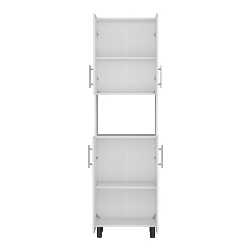 Olivet Kitchen Pantry, 4 Doors, 4 Shelves, White