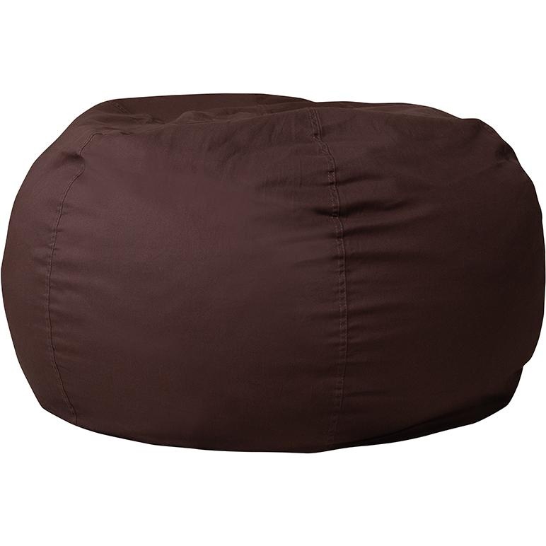 Oversized Solid Brown Refillable Bean Bag Chair For All Ages