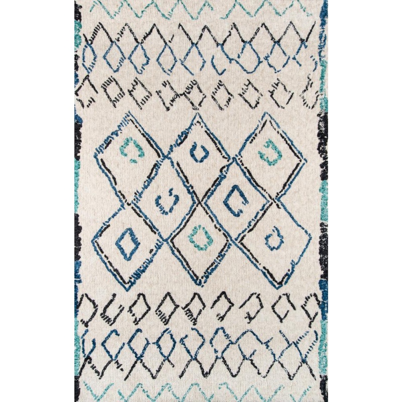 Contemporary Runner Area Rug, Ivory, 2'3" X 8' Runner