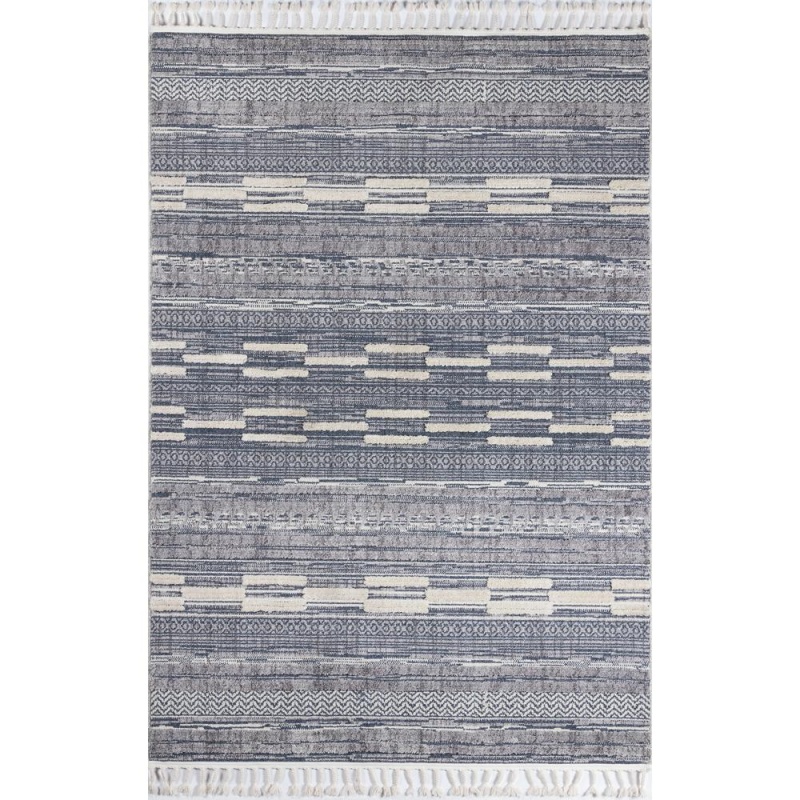 Contemporary Runner Area Rug, Blue, 2'3" x 10' Runner