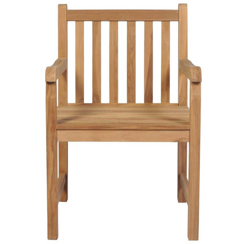 Vidaxl Garden Chairs 4 Pcs With Green Cushions Solid Teak Wood 3024