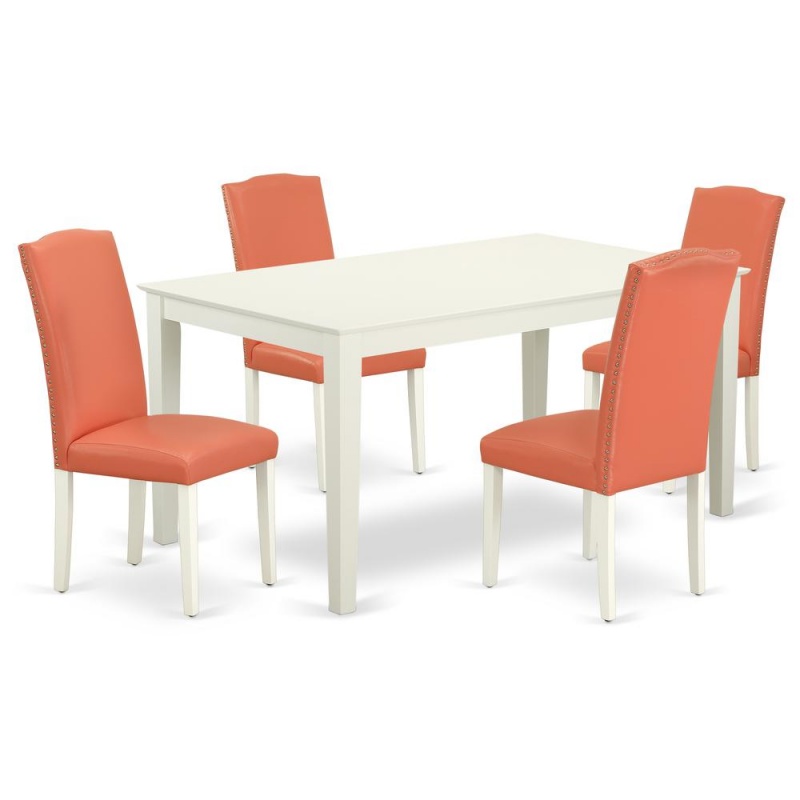 Dining Room Set Linen White, Caen5-Lwh-78