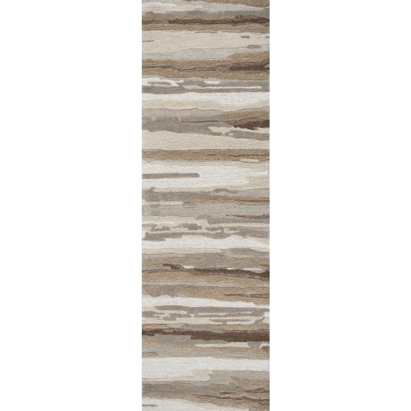 Hand-Tufted Cut & Loop Pile Wool Rug, 2'6" x 8'