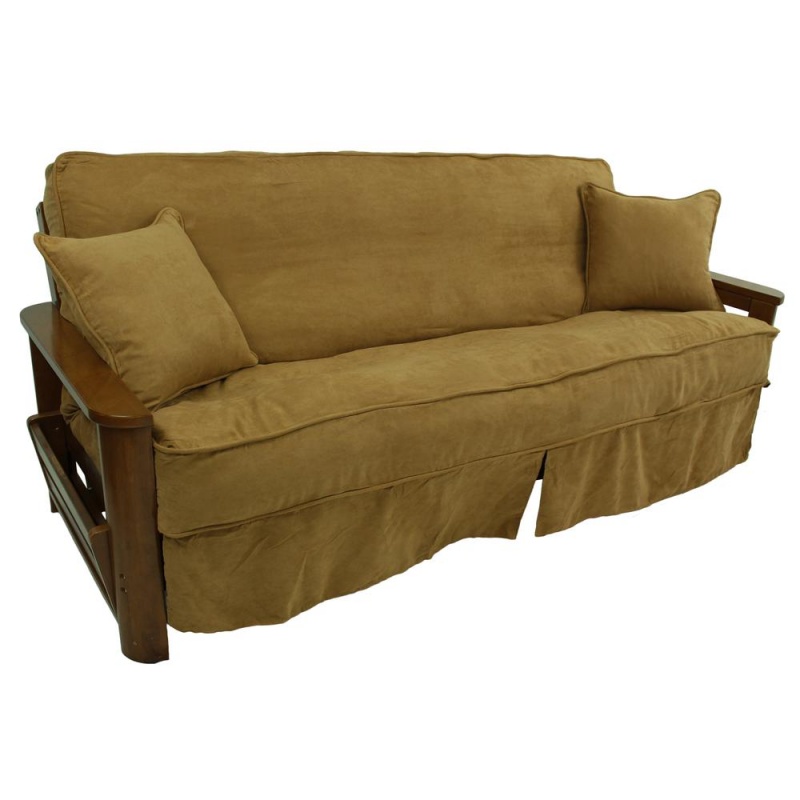 Solid Microsuede Full Futon Slipcover Set