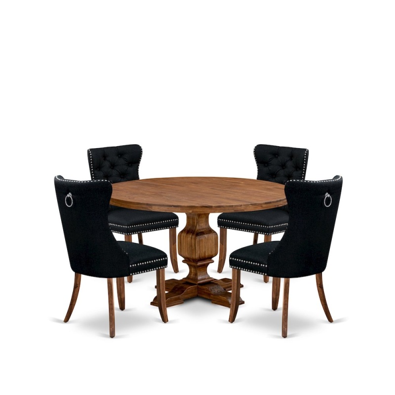 5-Piece Dining Table Set In Black Color