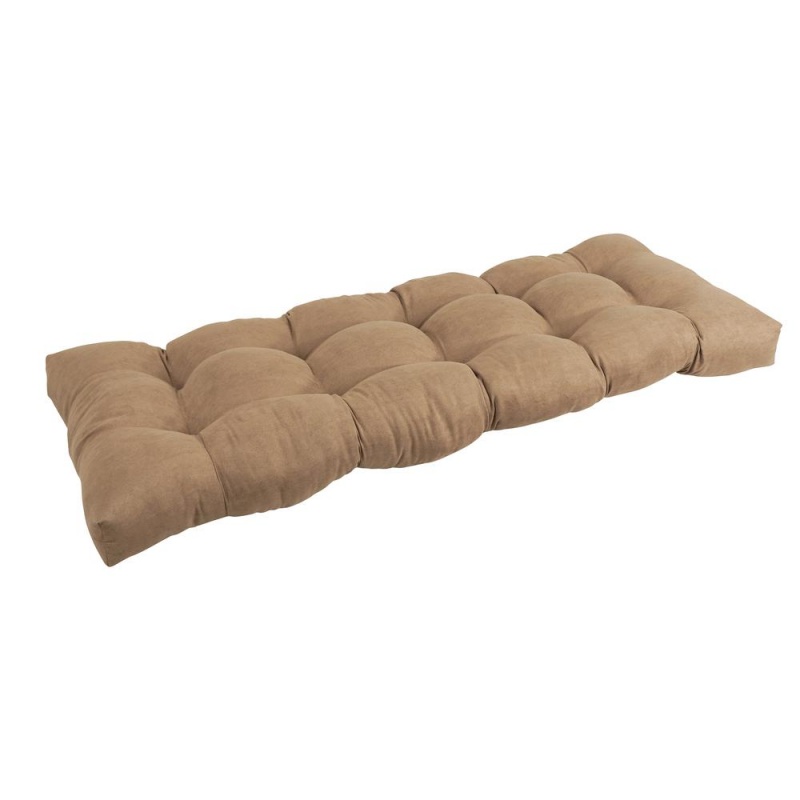 46-Inch By 19-Inch Tufted Solid Microsuede Bench Cushion