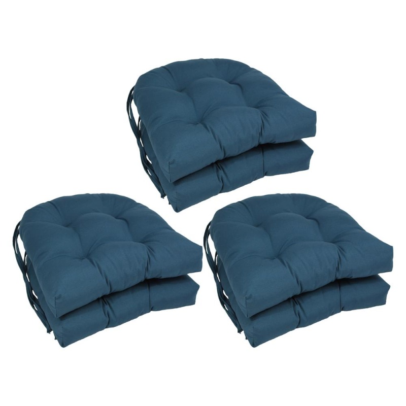 16-Inch Solid Twill U-Shaped Tufted Chair Cushions (Set Of 6) 916X16us-T-6Ch-Tw-In