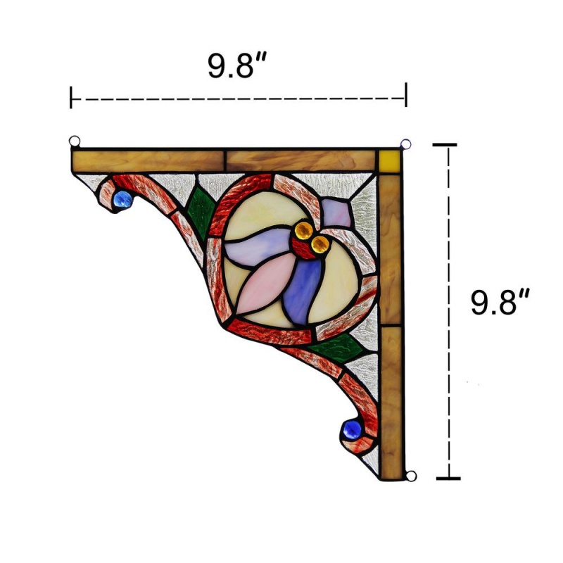 Aristella Victorian Tiffany-Glass Window Panel 10" Wide