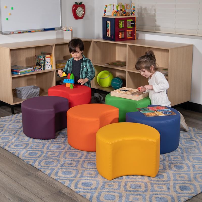 Soft Seating Collaborative Moon For Classrooms And Daycares - 12" Seat Height (Yellow)