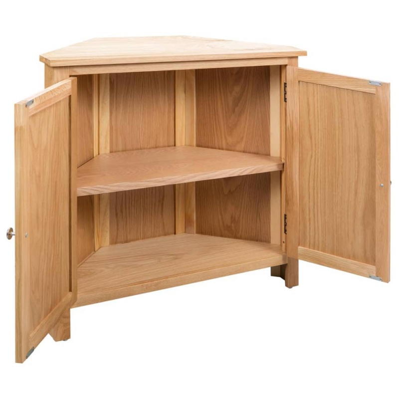 Vidaxl Corner Cabinet 31.4"X13.1"X30.7" Solid Oak Wood