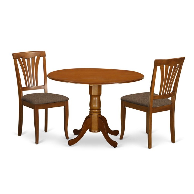 3-Piece Kitchen Nook Dining Set with Round Table and 2 Dinette Chairs