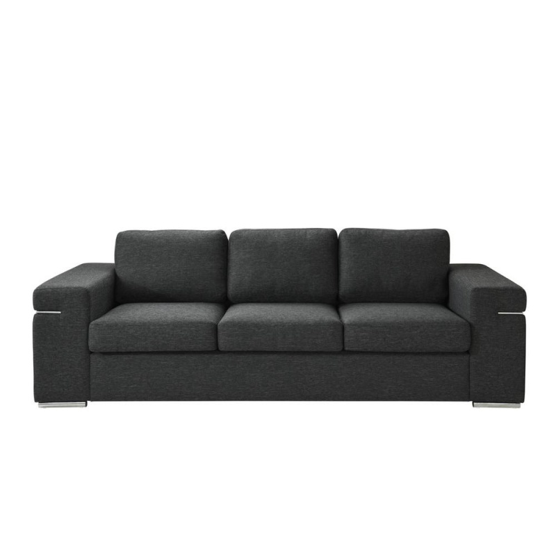 Gianna Black Linen Fabric Sofa And Loveseat Living Room Set