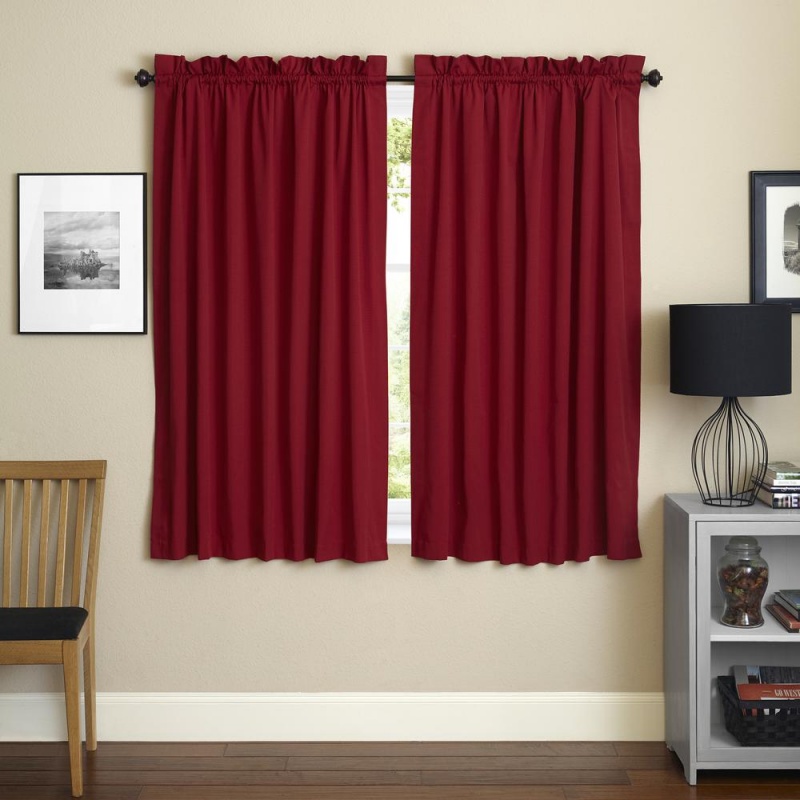 Blazing Needles 63-Inch By 52-Inch Twill Curtain Panels (Set Of 2)