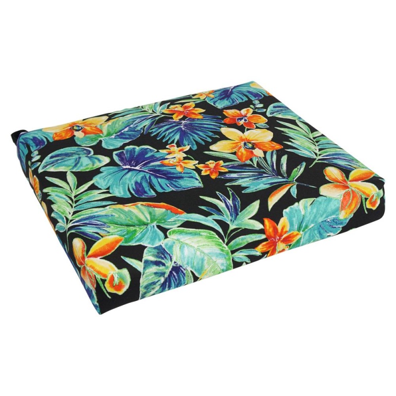 20-Inch By 19-Inch Patterned Outdoor Spun Polyester Chair Cushion