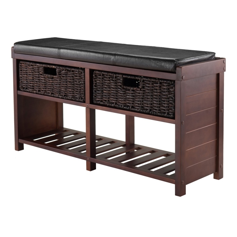 Colin Cushion Bench With Baskets