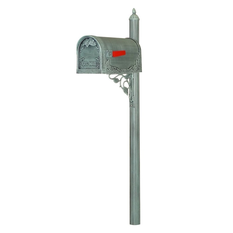 Floral Curbside Mailbox With Albion Mailbox Post