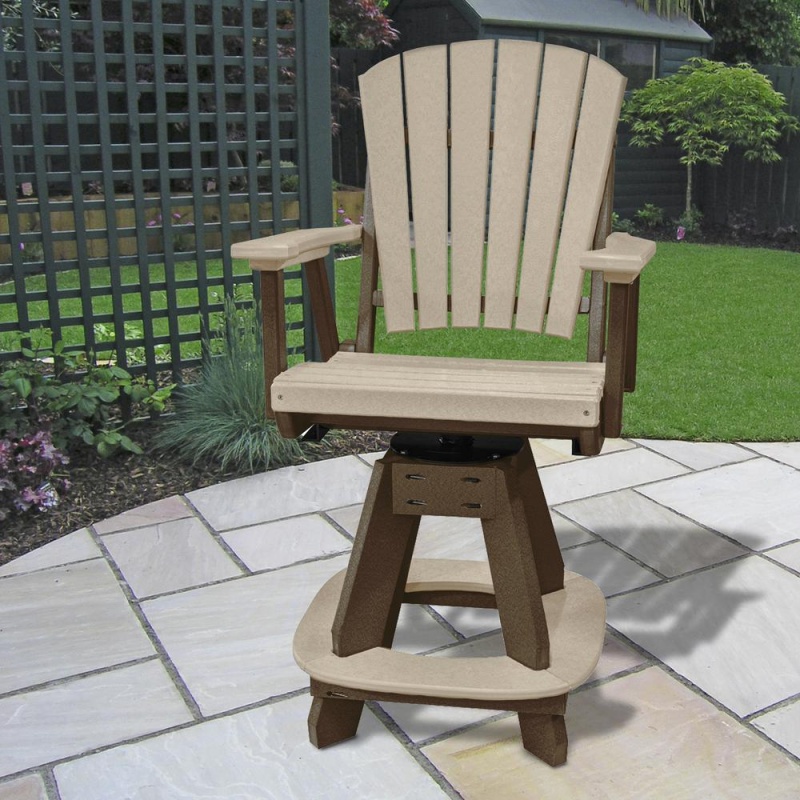 Counter Height Swivel Arm Chair in Weatherwood
