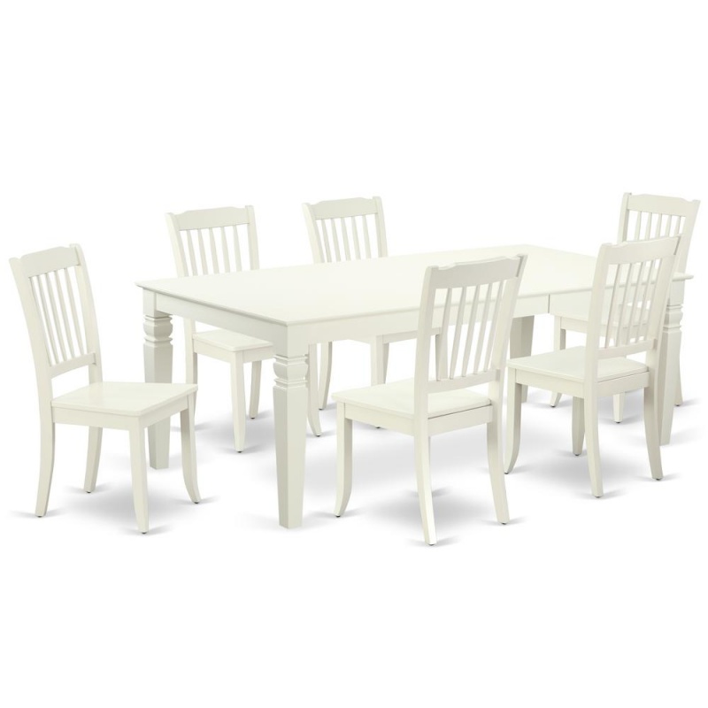 Dining Room Set Linen White, Lgda7-Lwh-w