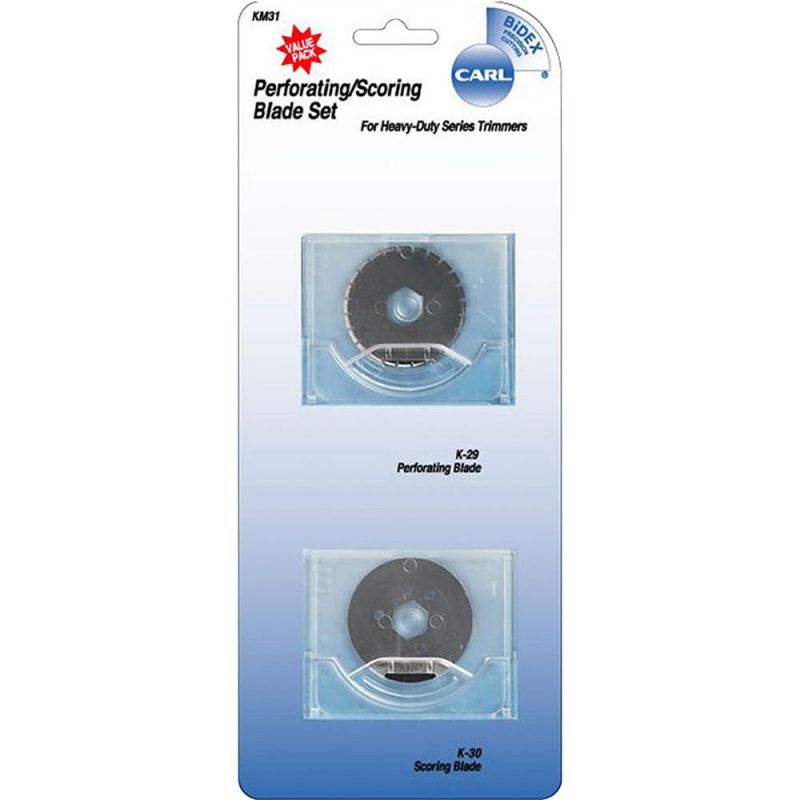 Carl Perforating/Scoring Replacement Blades - 1.10" Length - Score, Perforating Style - Steel - 2 / Set - Silver