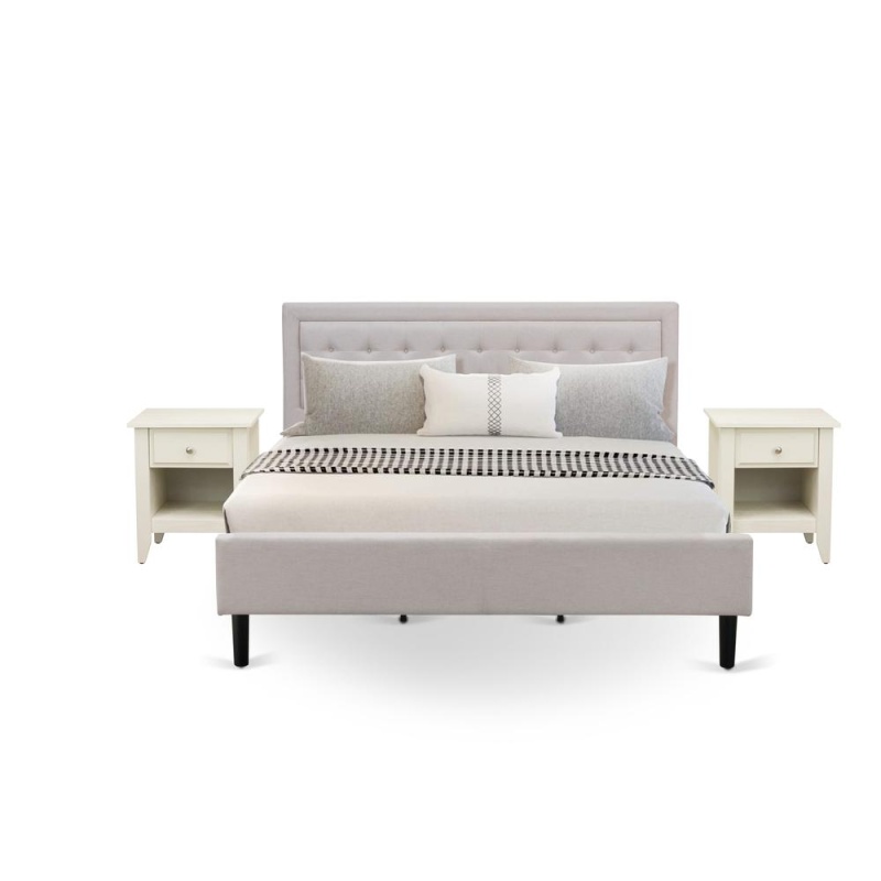 3-Piece Platform King Size Bed Set