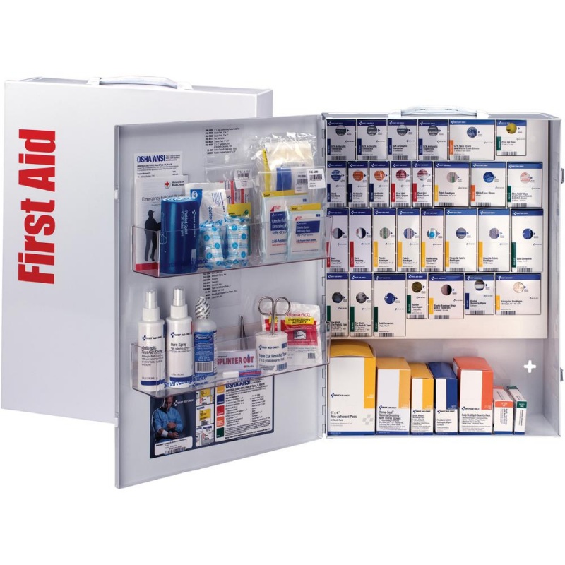 First Aid Only Xl Smartcompliance General Business First Aid Cabinet Without Medications, Metal - 17" X 5.8" X 22.5" - Wall Mountable, Carrying Handle