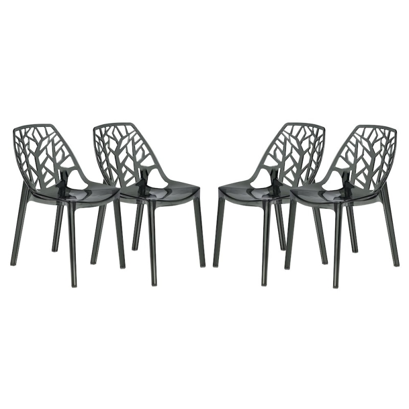 Cornelia Modern Spring Cut-Out Tree Design Stackable Dining Chair