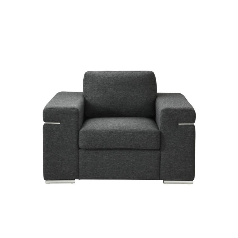 Gianna Black Linen Fabric Sofa Loveseat And Chair Living Room Set