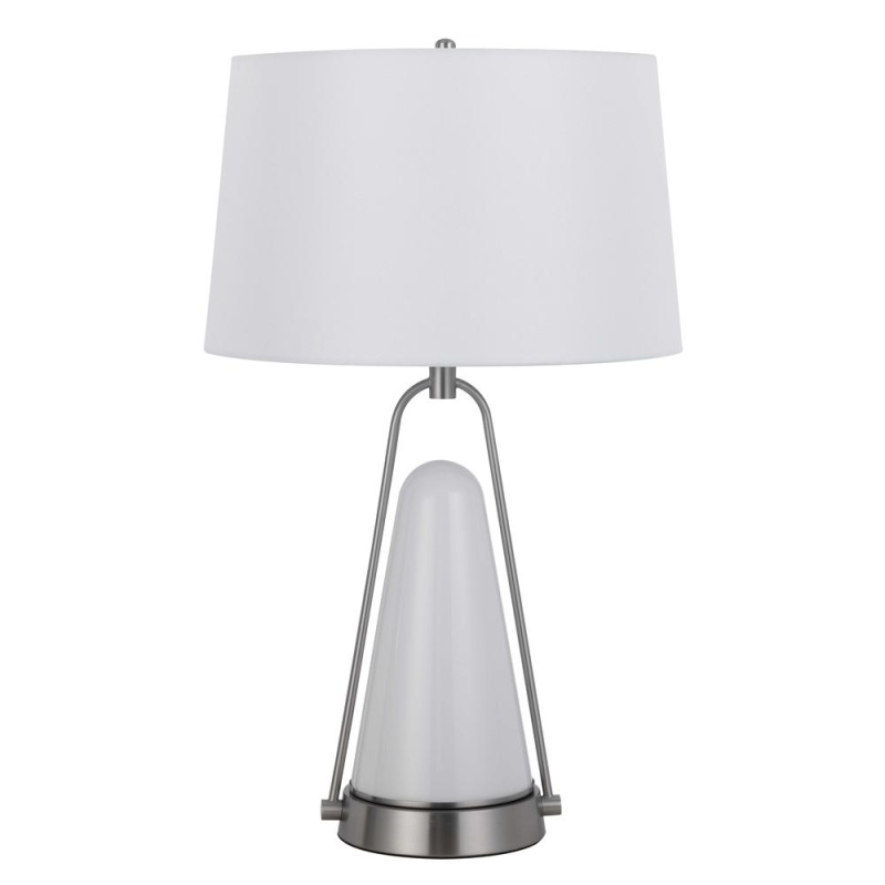 Birchmore Metal/Glass Table Lamp With Built In LED Night Light