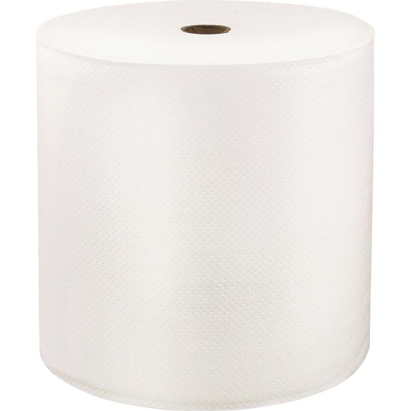 Locor Hardwound Roll Towels - 1 Ply - 7" X 1000 Ft - Bright White - Fiber - Eco-Friendly, Soft, Absorbent, Strong - For Hand - 6 / Carton