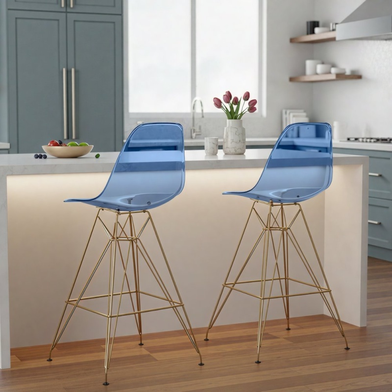 Cresco Counter Height Chair With Eiffel Gold Base