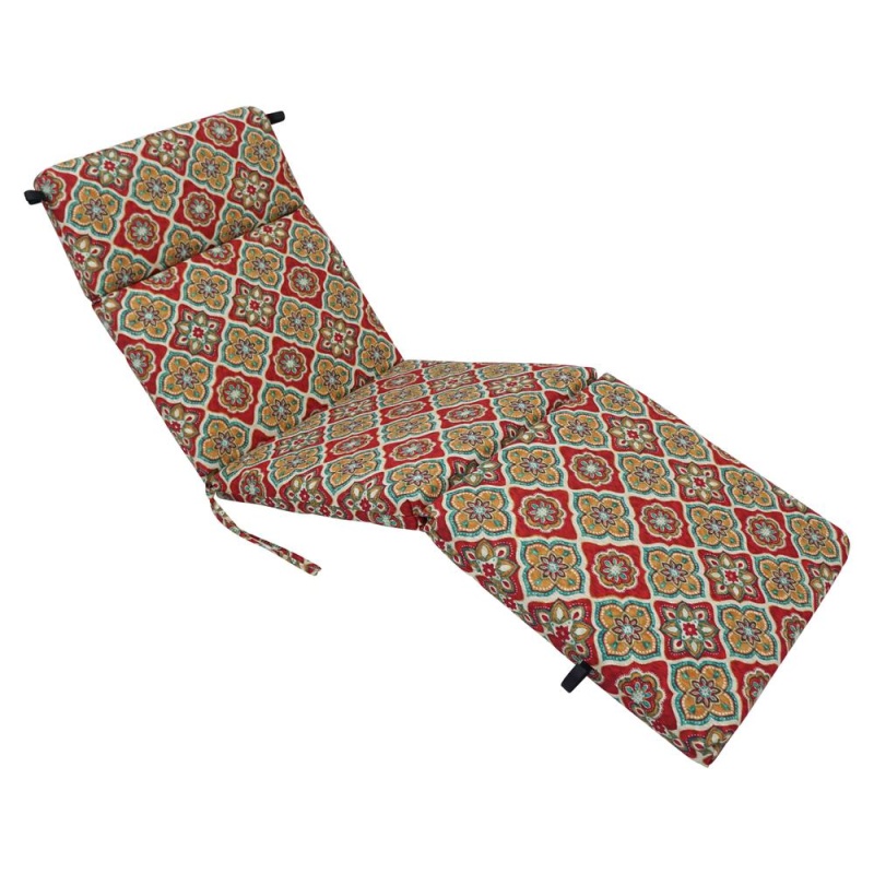 72-Inch By 24-Inch Patterned Polyester Outdoor Chaise Lounge Cushion