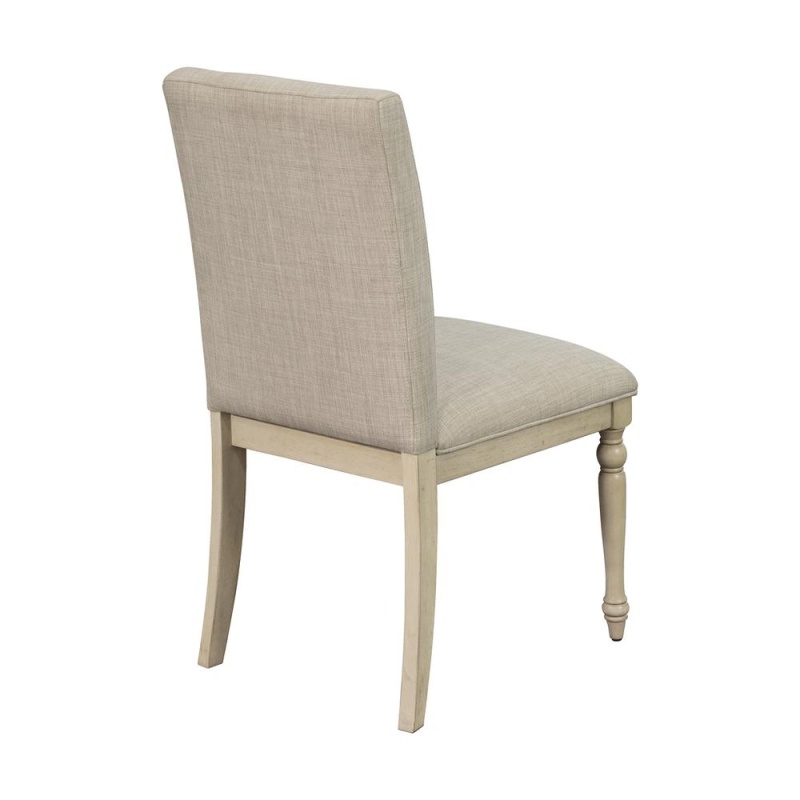 Upholstered Dining Chair With Turned Wood Legs Set Of 2