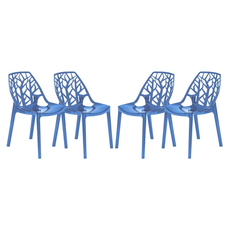 Cornelia Modern Spring Cut-Out Tree Design Stackable Dining Chair