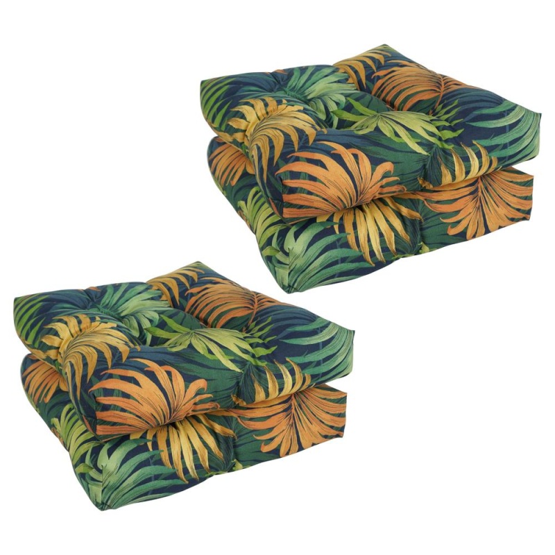 19-Inch Squared Patterned Spun Polyester Tufted Dining Chair Cushions (Set Of 4) 94005-4Ch-Reo-61