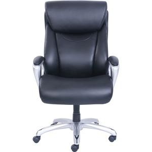 Lorell Big & Tall Chair With Flexible Air Technology - Black Bonded Leather Seat - Black Bonded Leather Back - 5-Star Base - Armrest - 1 Each