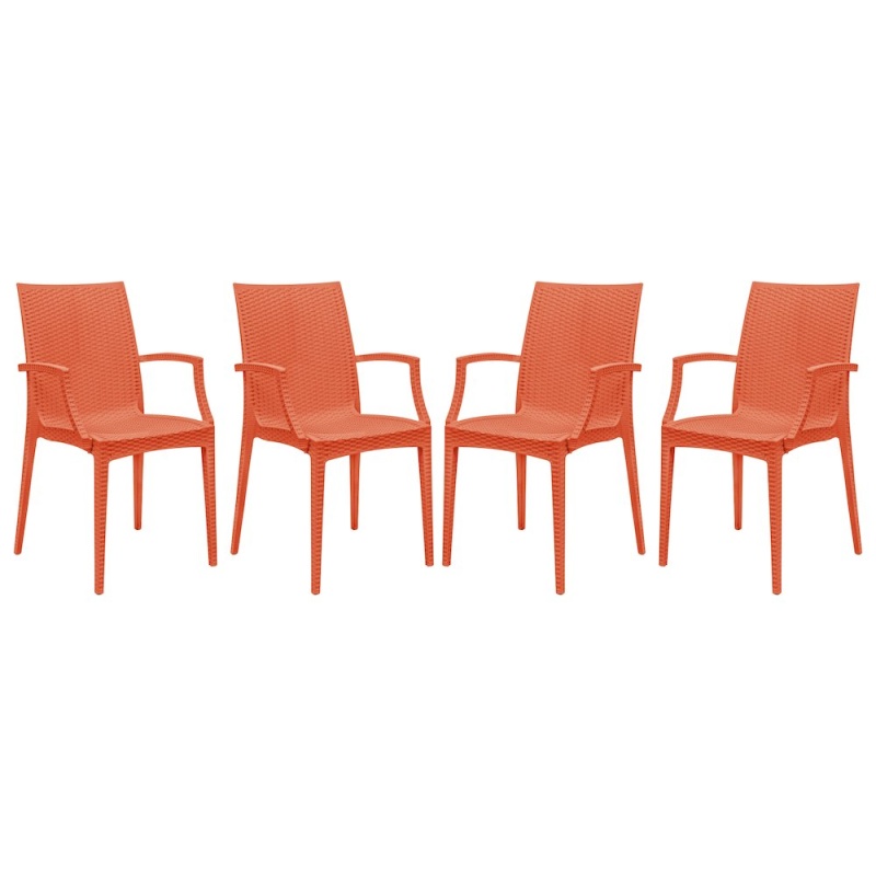 Weave Mace Indoor/Outdoor Chair (With Arms), Set Of 4