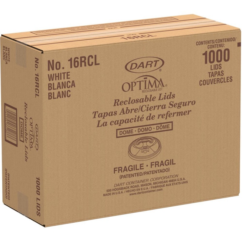Dart Reclosable Hot Beverage Cup Lid - 100 Lids/Pack - 1000 / Carton - White