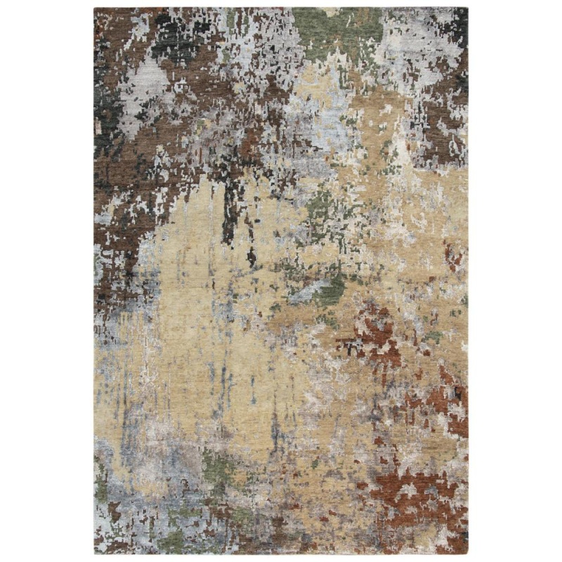 Hand Knotted Cut Pile Wool/Viscose Rug, 9' x 12'