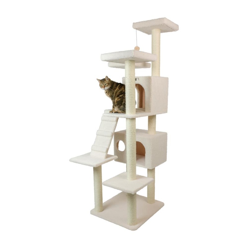 Armarkat B7701 Classic Real Wood Cat Tree In Ivory, Jackson Galaxy Approved, Multi Levels With
