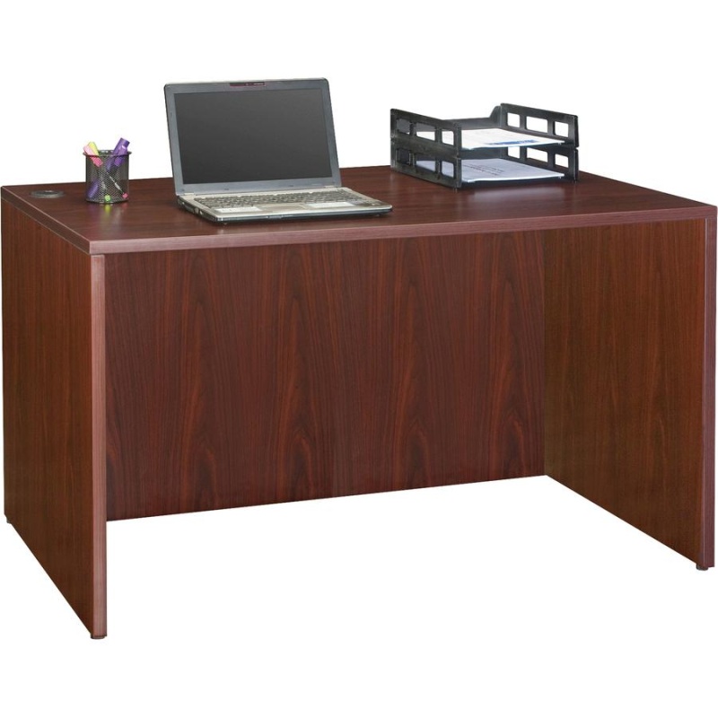 Lorell Essentials Series Rectangular Desk Shell - 47.3" X 23.6" X 29.5" - Finish: Laminate, Mahogany - Leveling Glide