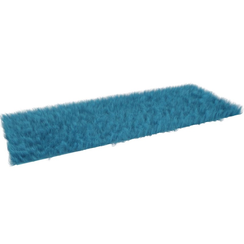 Chalet Collection 2' X 7' Turquoise Faux Fur Area Rug With Polyester Backing For Living Room, Bedroom, Playroom