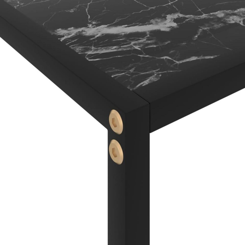 Vidaxl Console Table Black 23.6"X13.8"X29.5" Tempered Glass 2830