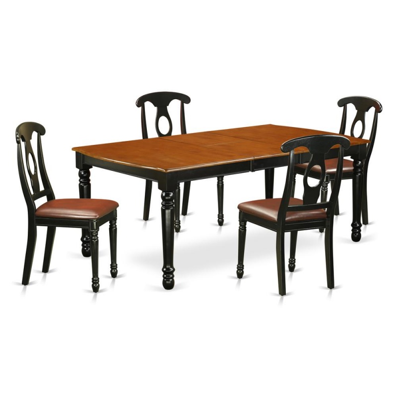 Dining Room Set Black & Cherry, Doke5-Bch-Lc