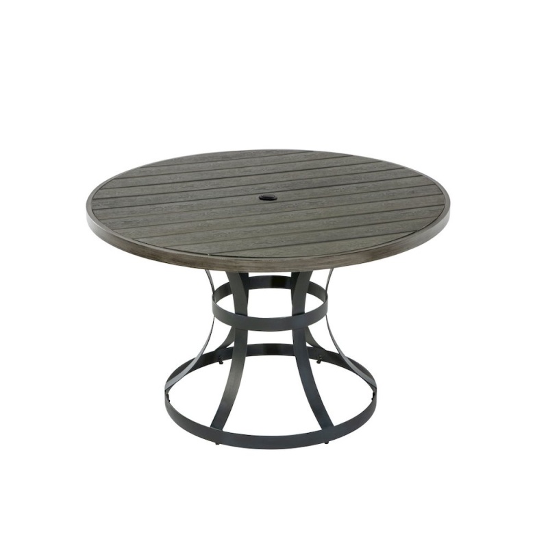 Gray Steel Outdoor Patio Dining Table