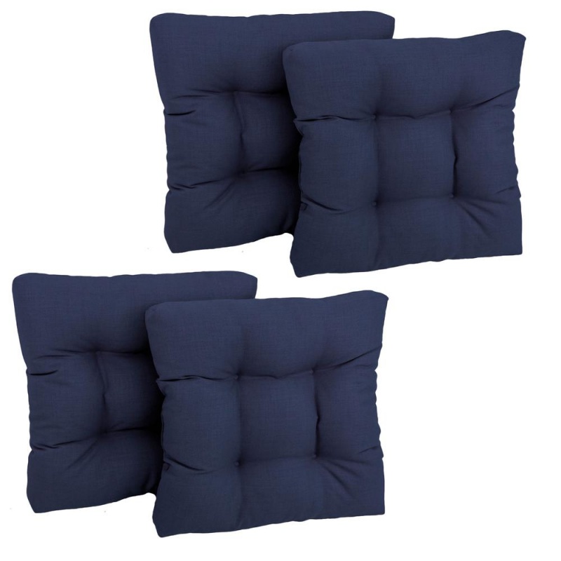 19-Inch Squared Spun Polyester Tufted Dining Chair Cushions (Set of Four)