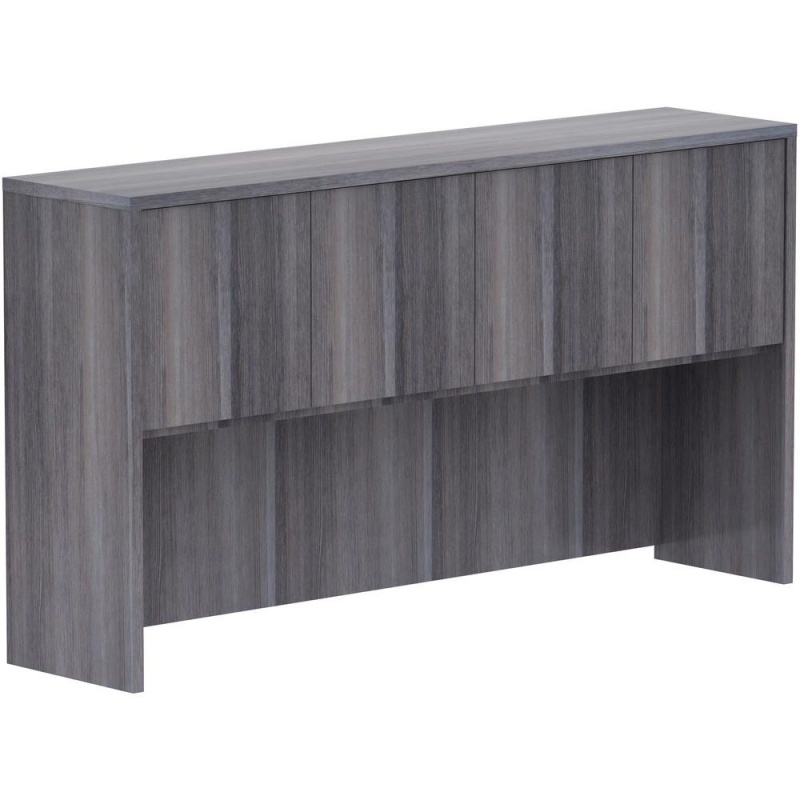 Lorell Weathered Charcoal Laminate Desking - 66" X 15" X 36" - Drawer(S)4 Door(S) - Material: Polyvinyl Chloride (Pvc) Edge - Finish: Weathered Charcoal Laminate