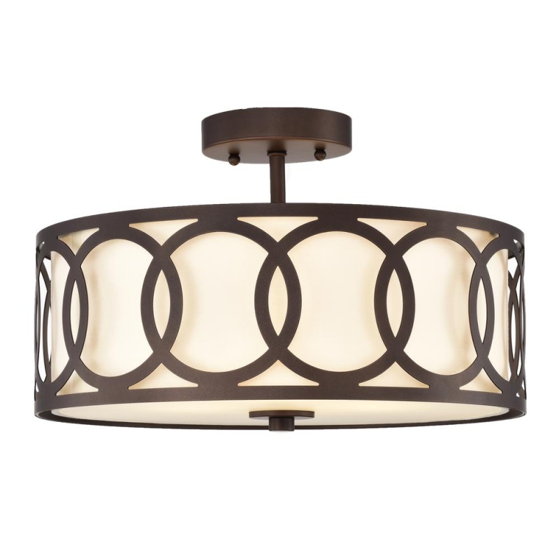 Chloe Lighting Bronx Transitional 3 Light Semi-Flush Ceiling Fixture